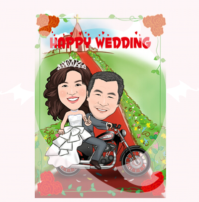 婚庆真人卡通画定制