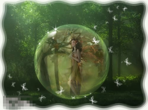 个性电子相册设计 水晶球中的精灵ps合成