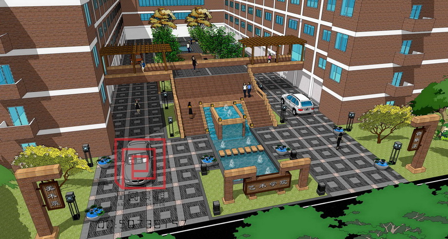 浙江某大学中庭设计方案1