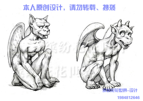 素描原创怪兽原创 铅笔画