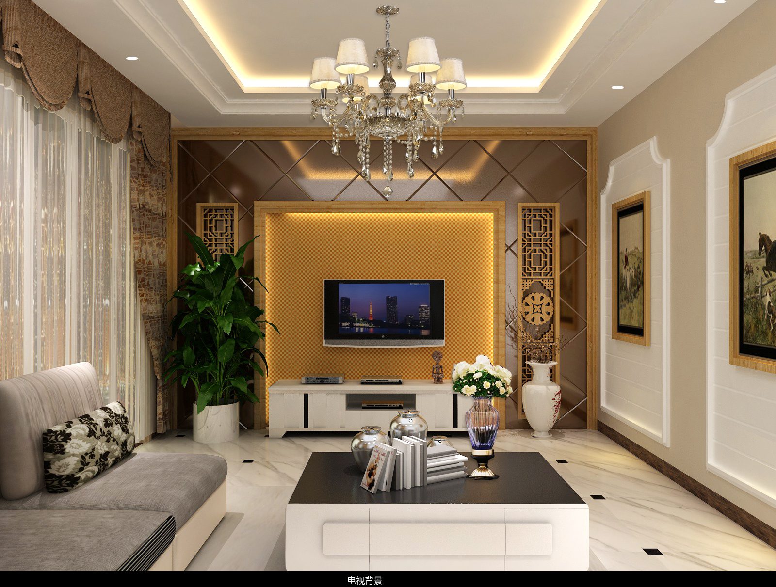 柳州兆安现代城混搭效果139m2   效果图