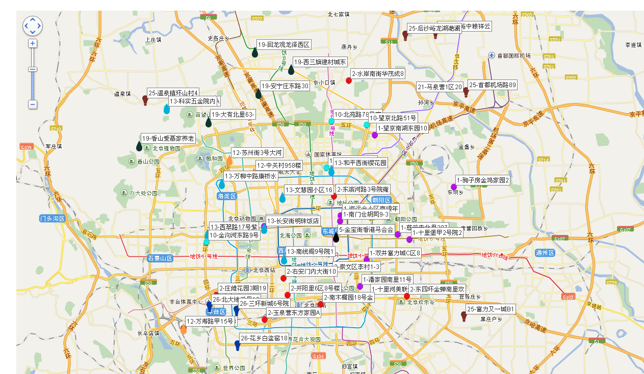 根据数据表地址在地图上标注多个地点