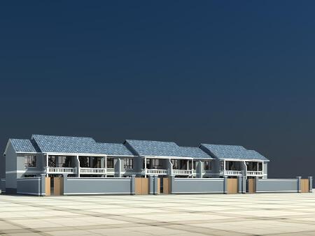 室外效果图设计别墅模型