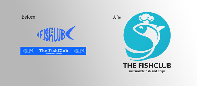 英国THE FISHCLUB餐厅标识更新