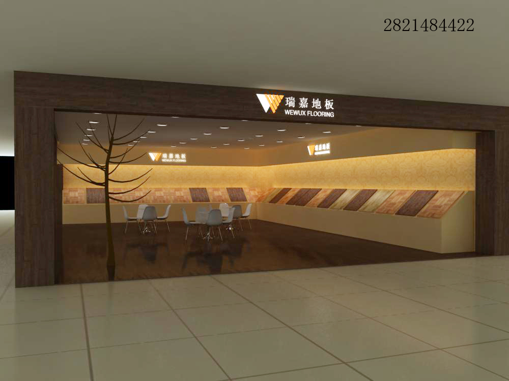 瑞嘉地板专卖店效果图简意施工图设计