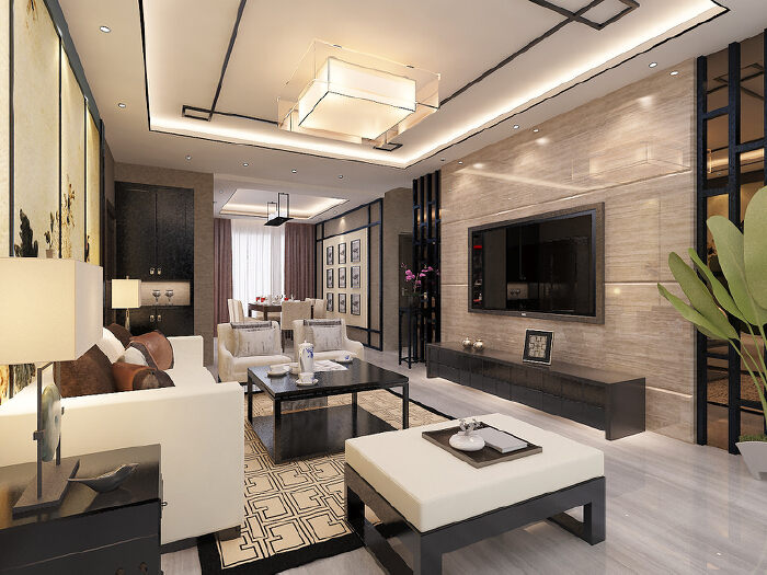 所有任务 装修 建筑设计 公寓设计 "4房2厅1花园"140方新中式家装效果