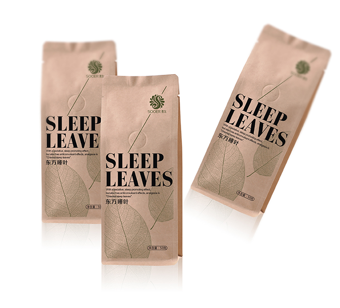 东方睡叶牛皮纸袋包装