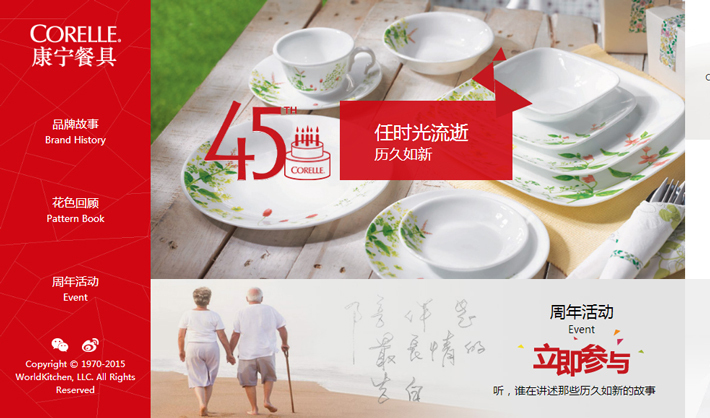 康宁餐具45周年活动站