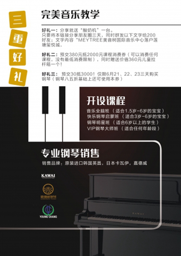 国际音乐教育中心开业宣传单页