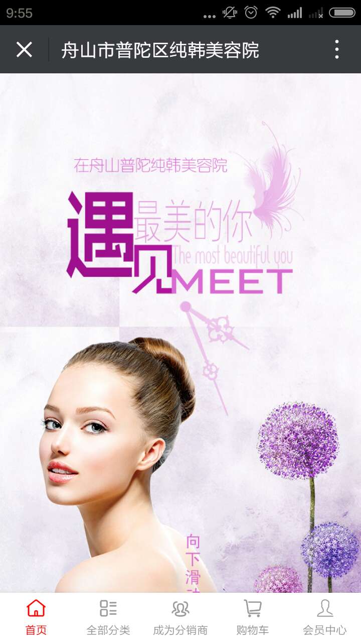 舟山普陀区纯韩美容院微信商城