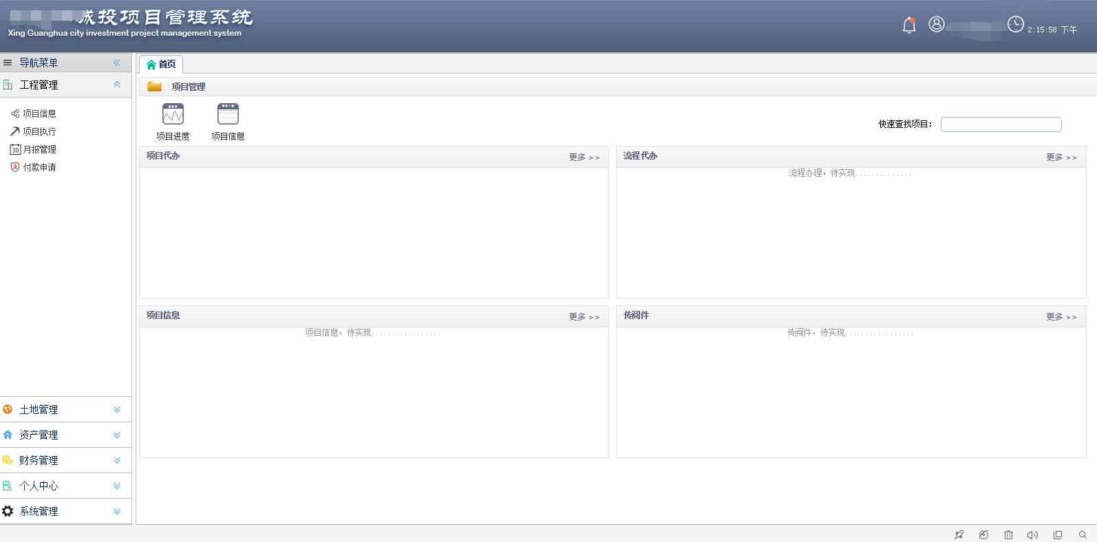 XX城投公司项目管理系统