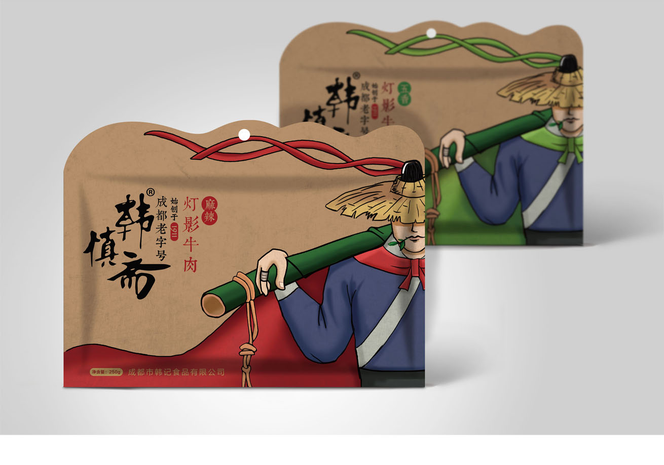 韩慎斋灯影牛肉干包装