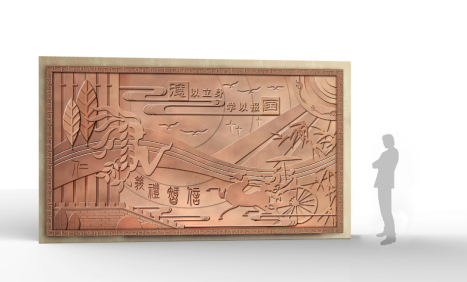 成都十二中校园主题浮雕设计及制作