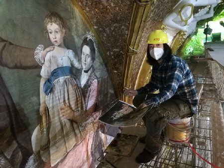 壁画油画插画黑白画线描画墙绘涂鸦3D画