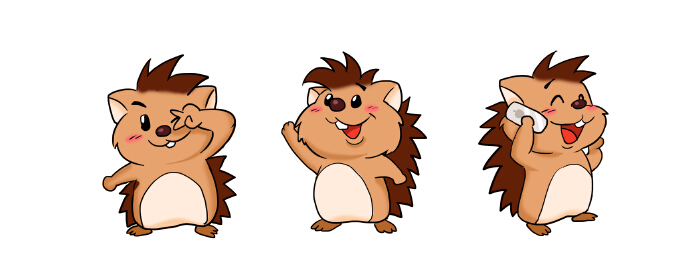 刺猬原型吉祥物卡通设计