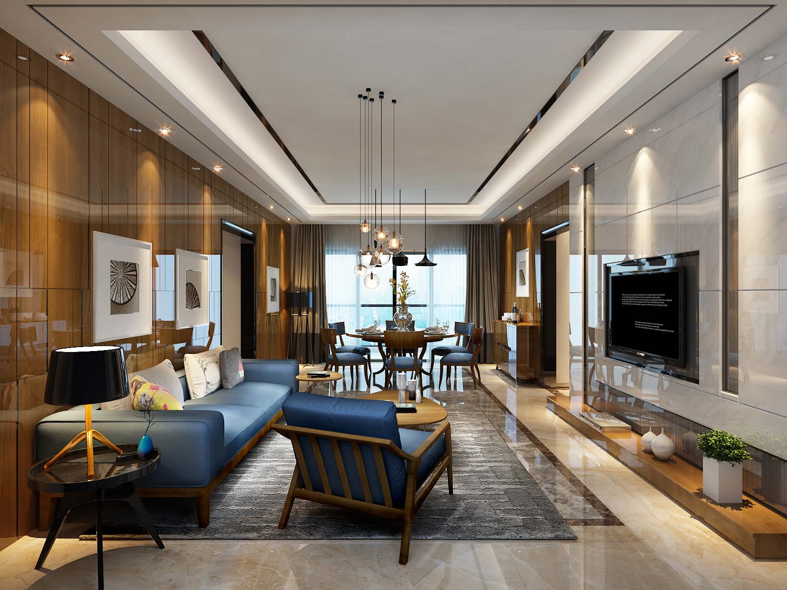 现代简约720全景效果图