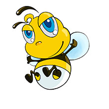 手绘卡通蜜蜂形象