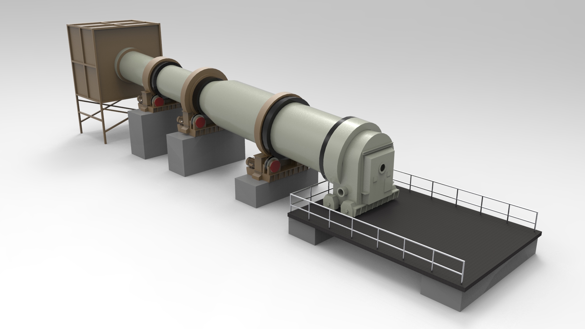 变径回转窑模型渲染