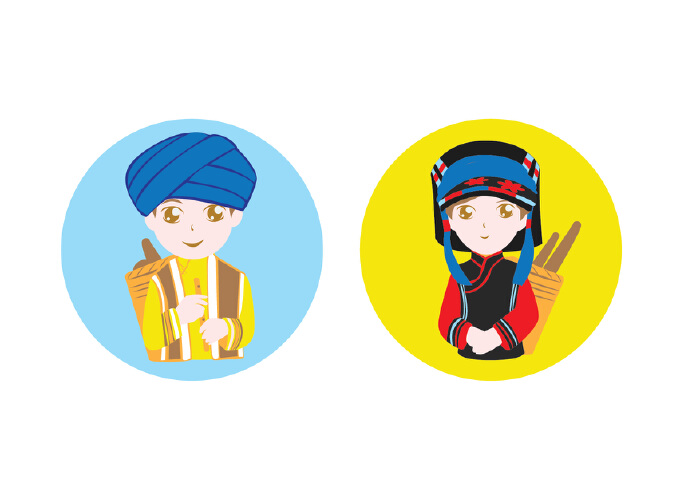 设计一个卡通少数民族人物形象