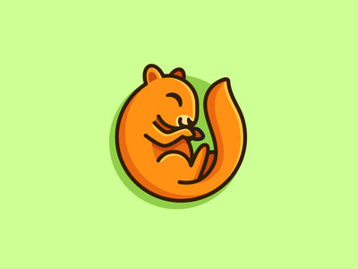 爆可爱的小松鼠元素logo设计标志欣赏