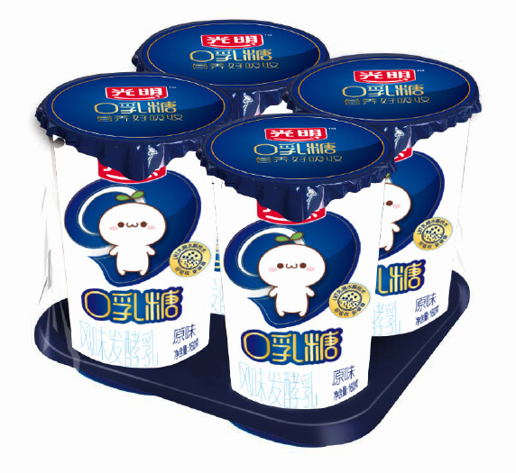 光明零乳糖风味酸奶塑杯设计调整