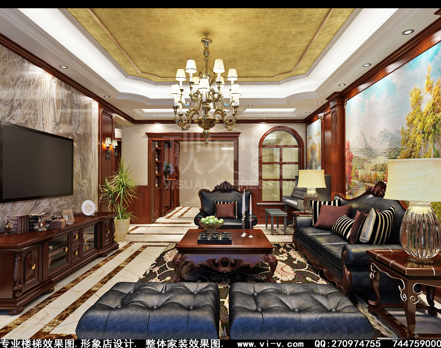 欧式客厅效果图