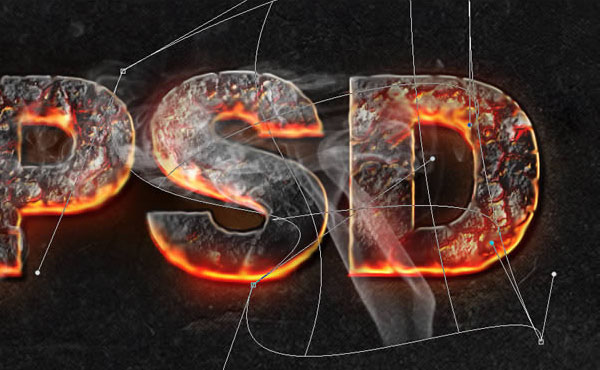 如何在Photoshop中使用图层样式和质地打造一个热岩浆的文字效果