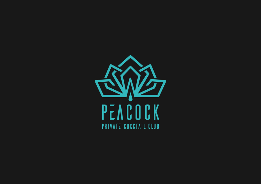 【LOGO设计】PEACOCK鸡尾酒吧logo设计