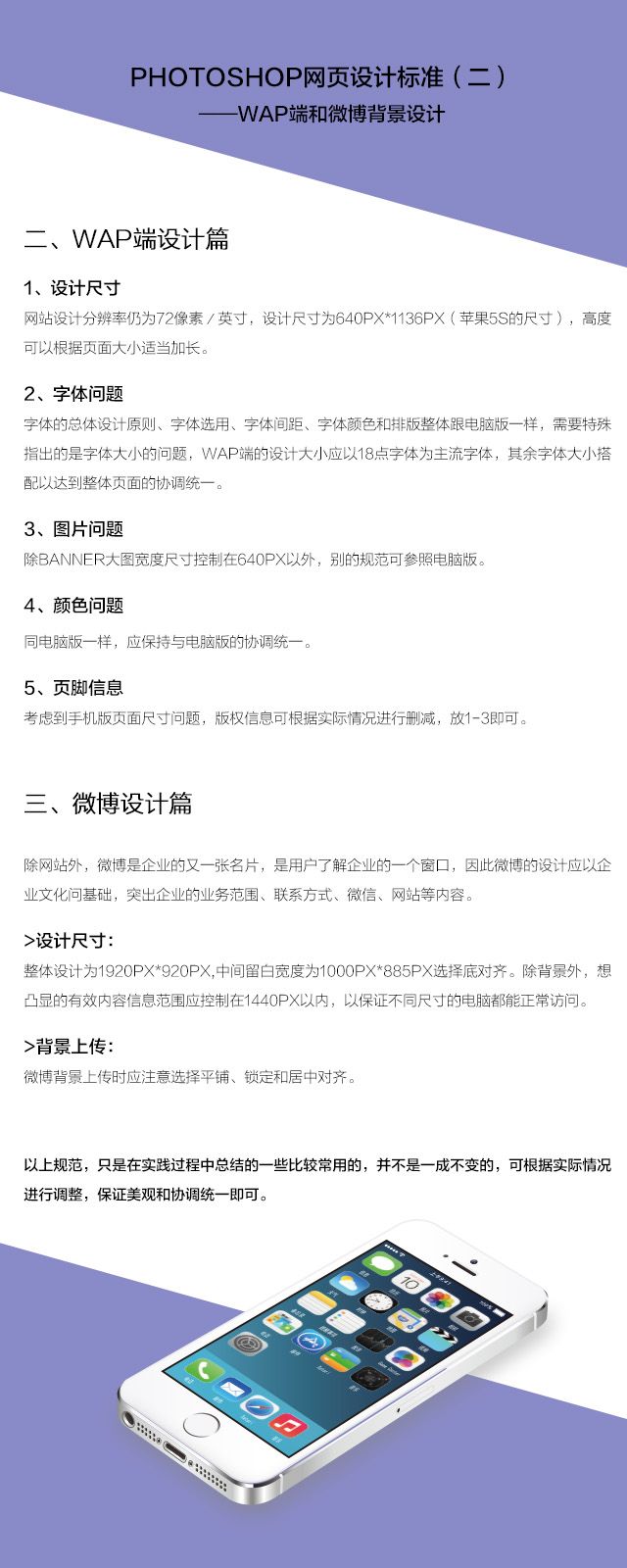 photoshop网页设计标准