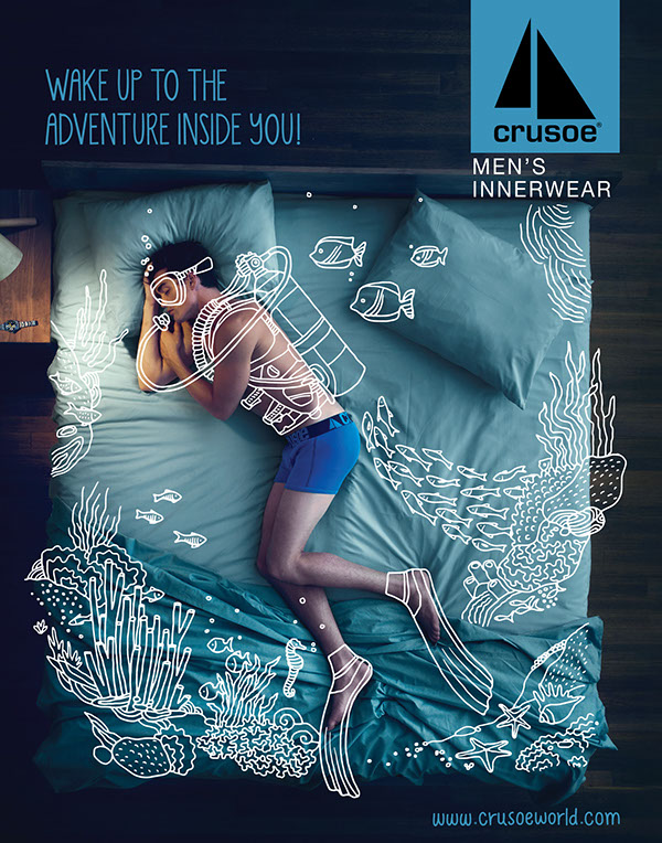 充满想象力的Crusoe男士内裤创意广告设计