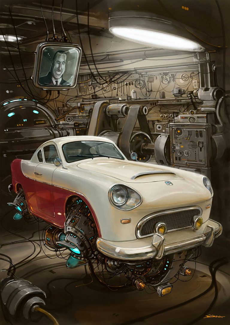 Alejandro Burdisio概念插画设计：飞翔的汽车