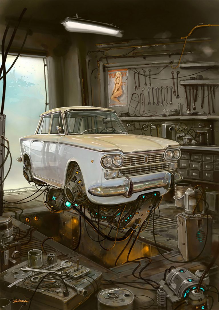 Alejandro Burdisio概念插画设计：飞翔的汽车