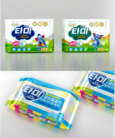 婴儿纸尿裤湿纸巾包装设计