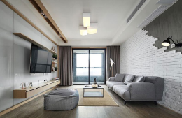 现代极简风格的客厅装修设计效果图