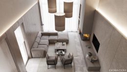 优雅素净的豪宅客厅装修效果图设计