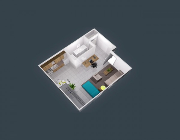 小公寓户型装修3D布局效果图欣赏 创意的小户型装修图片