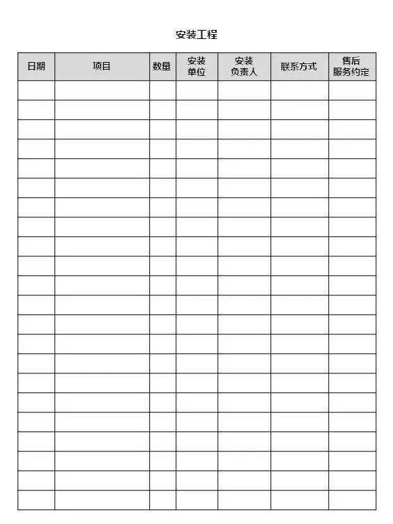 新房装修，超多实用表格帮你理清所用问题