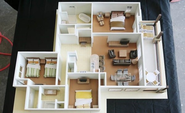 三居室小户型装修3D布局实景效果图欣赏