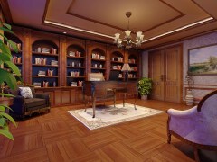 欧式3d书房设计模型欣赏