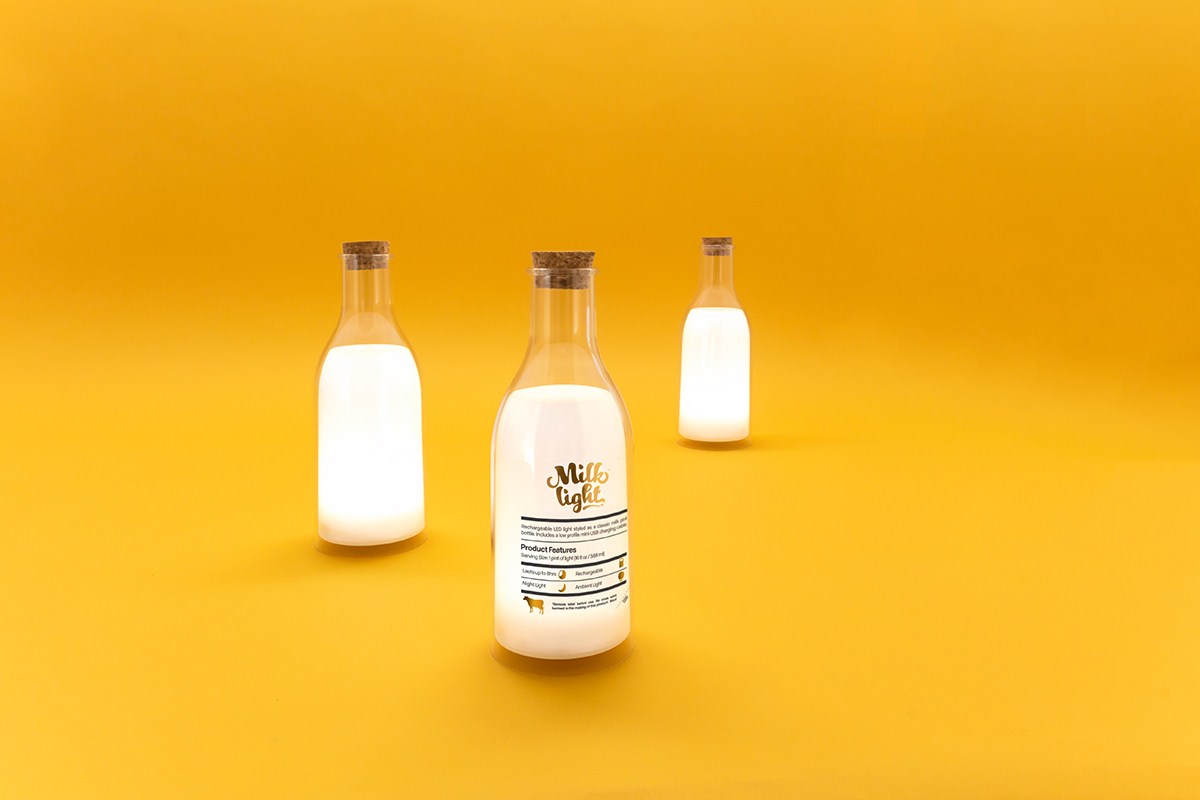 milk bottle migh创意牛奶灯设计