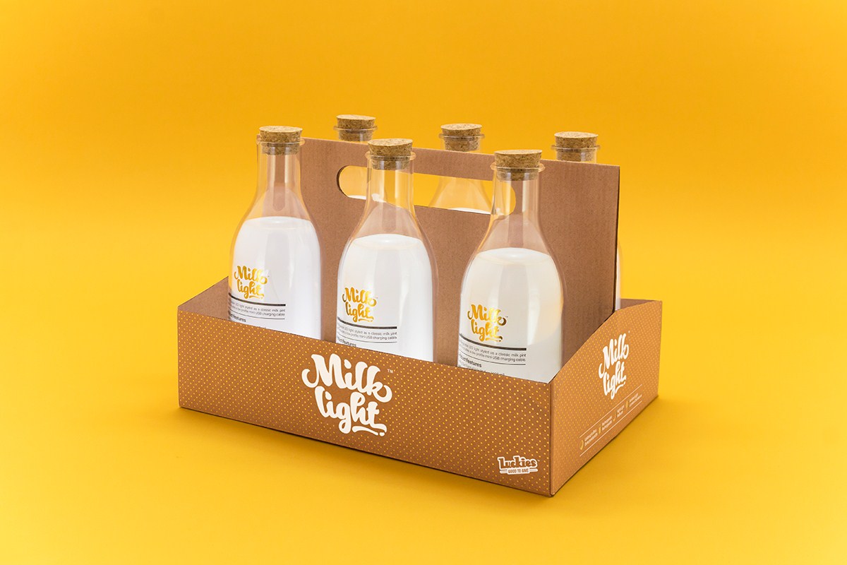 milk bottle migh创意牛奶灯设计