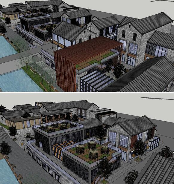 徽派古建筑群商业街平面图设计欣赏