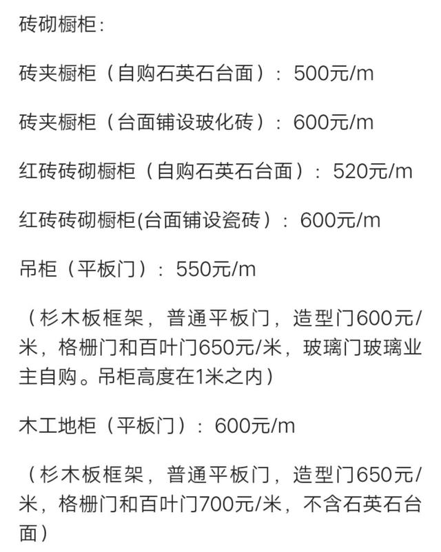史上最详细装修报价明细表