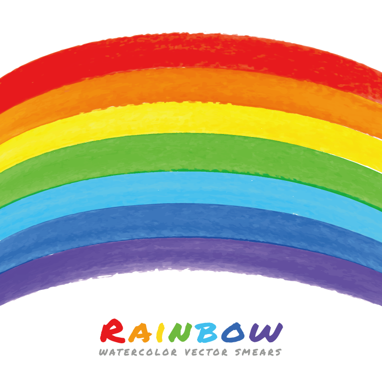 水彩涂鸦风格彩虹矢量素材(2) rainbow彩虹手绘涂鸦墙图片设计欣赏