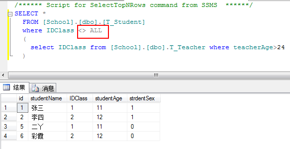 SQL Server 之 子查询与嵌套查询