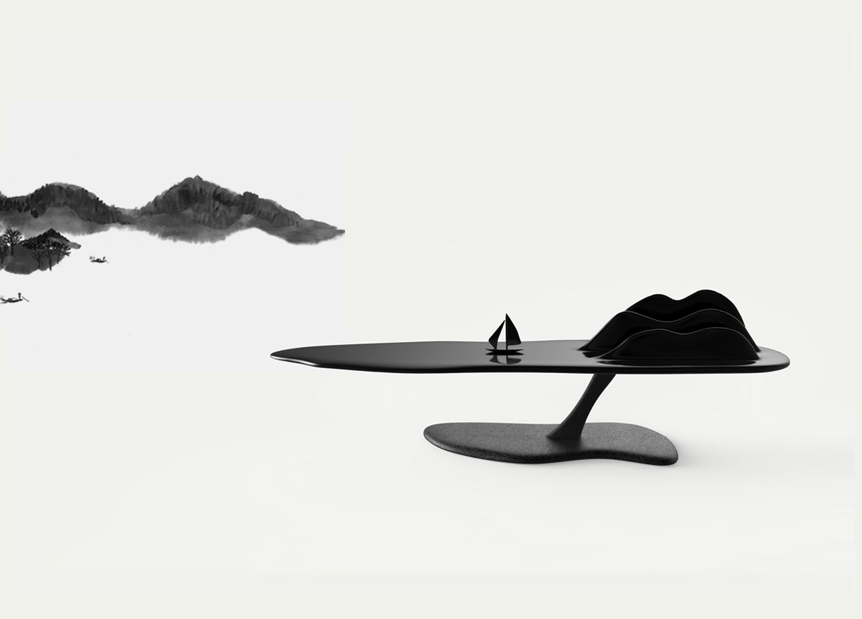 水墨山水礼品摆件