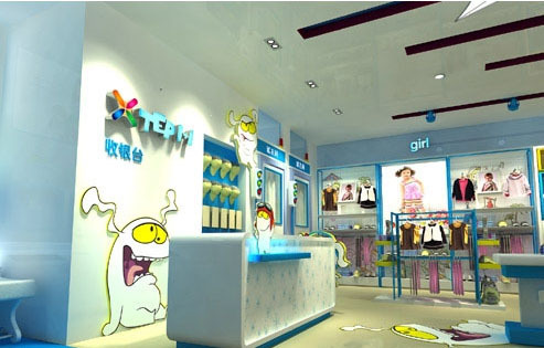 公司的童装专卖店装修太舞台风了