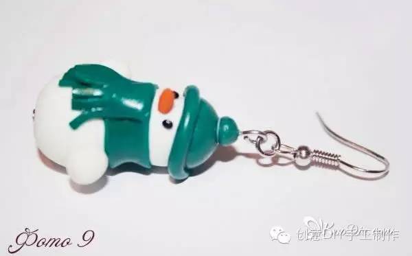 DIY可爱的雪人耳环软陶制作教程