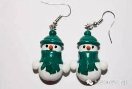 DIY可爱的雪人耳环软陶制作教程