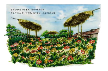 明信片设计，手绘明信片